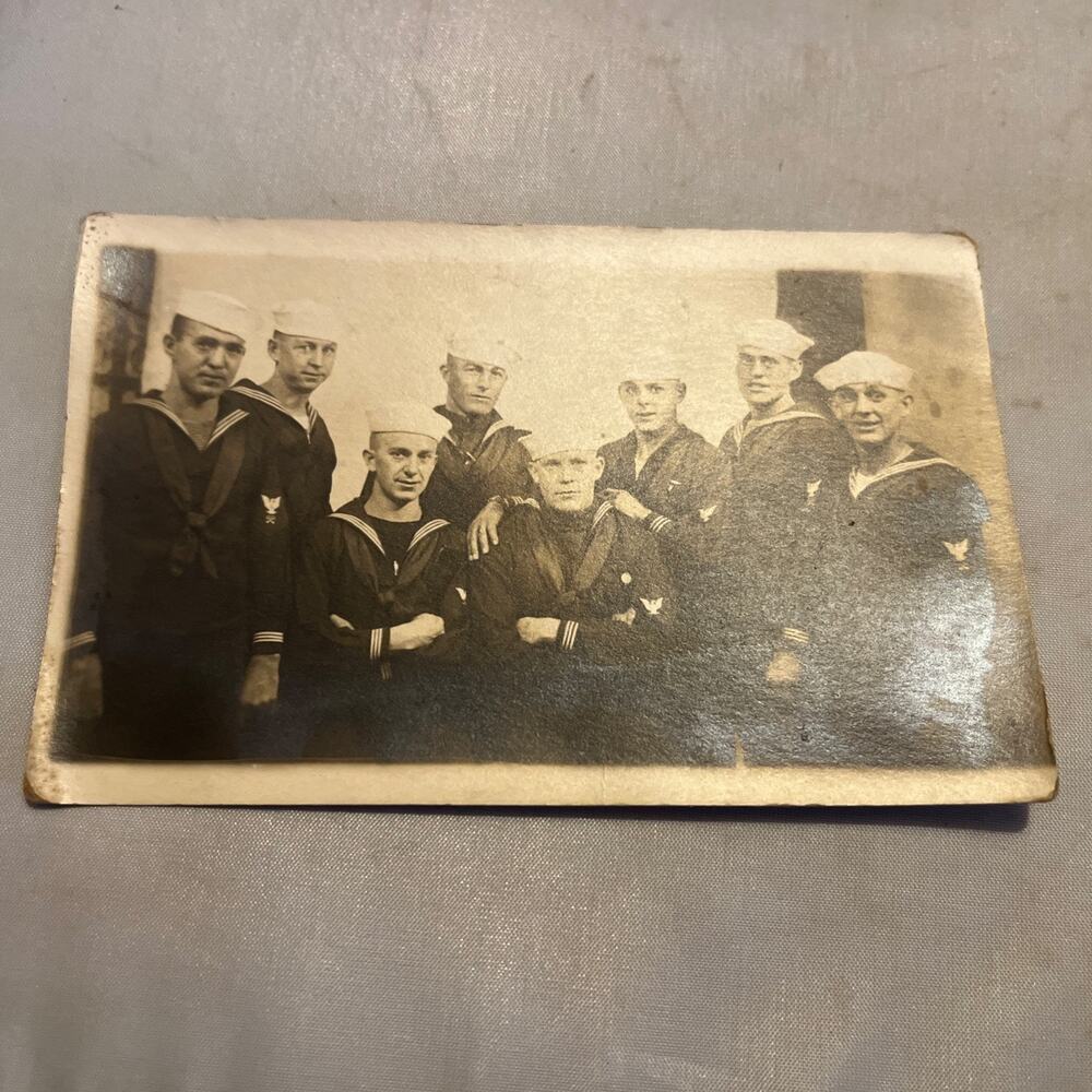 c1915 U.S. Navy Sailors RPPC Real Photo Postcard Military Antique